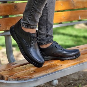 فروش ویژه کفش طبی اداری و مجلسی مردانه مدل اکو بندی جذاب و جدید رنگ مشکی تمام باارسال رایگان کد 5039