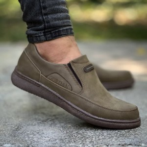 تخفیف شگفت انگیز کفش مجلسی و طبی مردانه پسرانه سبک و راحت رنگ زیتونی  باارسال رایگان کد 5013