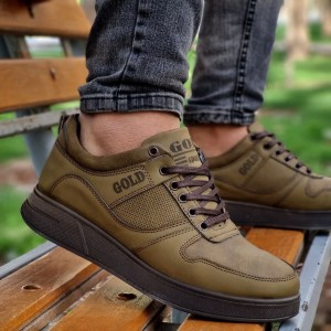 فروش ارزان و جذاب کفش اسپرت مجلسی ونس مردانه پسرانه  مدل گلد یه مدل پرفروش و خاص رنگ  زیتونی با ارسال رایگان کد 5042