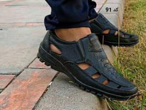 حراج کفش تابستانه مردانه طبی  خاص و عالی رنگ مشکی کد 91 دوست داشتنی