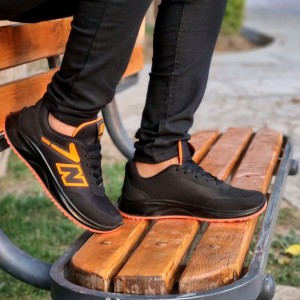 فروش کتونی اسپرت مردانه با کیفیت عالی و شیک مدل سیلوانا رنگ مشکی نارنجی کد3624