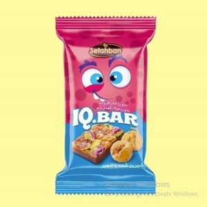 آی کیو بار انجیری با شکلات توت فرنگی