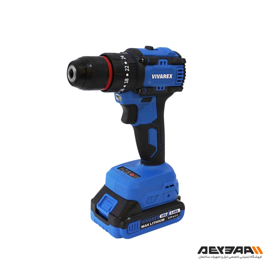 تصویر دریل شارژی 20 ولت ویوارکس مدل VR2010V-BLX دو باتری 