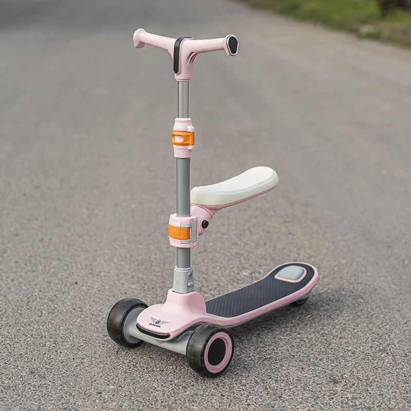 اسکوتر کودک تاشو زگان نشیمن دار بلوتوثی رنگ صورتی ZEGAN کد P/ZG612/D