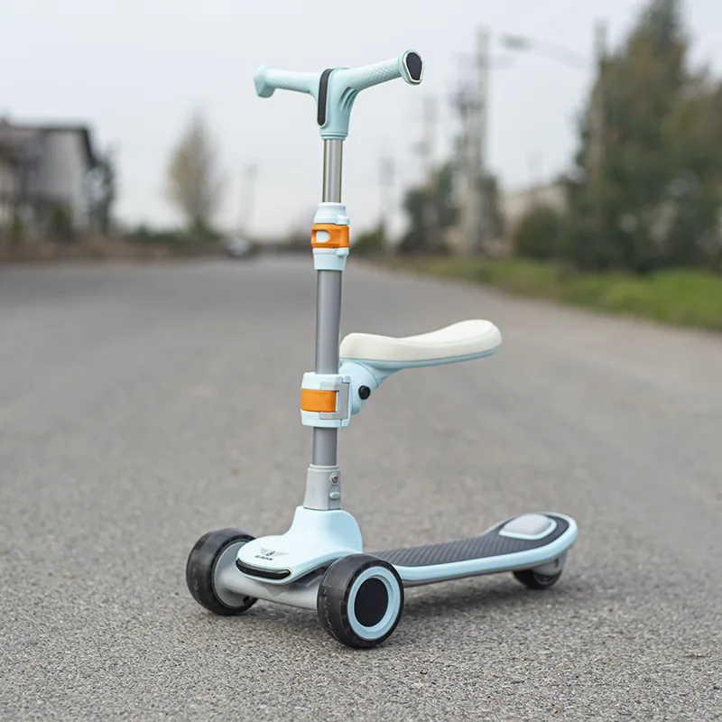 اسکوتر کودک تاشو زگان نشیمن دار بلوتوثی رنگ آبی ZEGAN کد P/ZG612/C