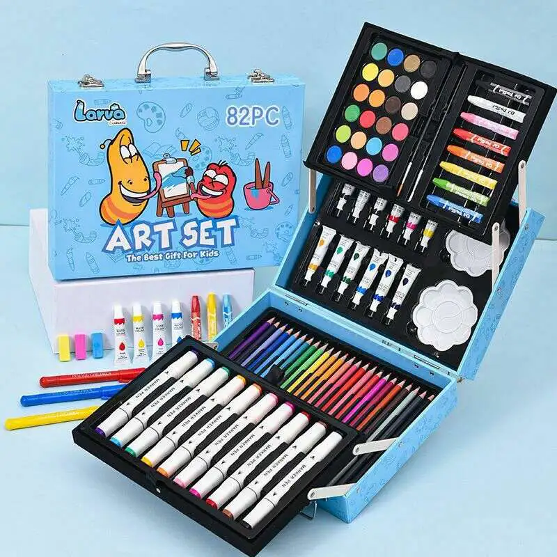کیف ست نقاشی 82 تکه رنگ آبی کد P/912382/A