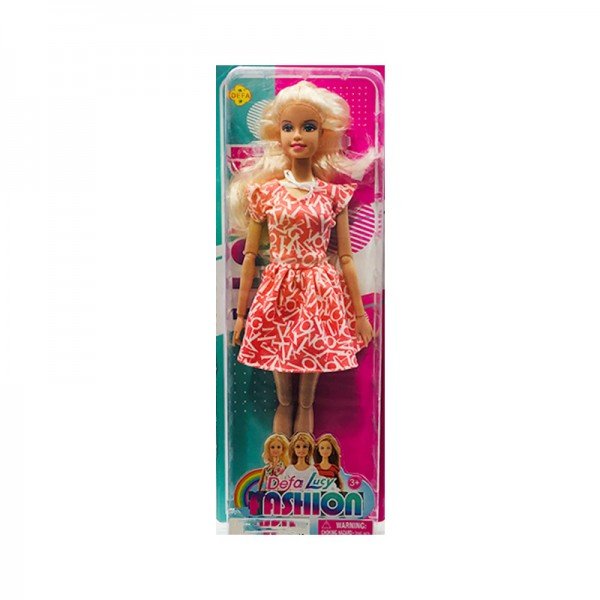 عروسک باربی دفا با لباس قرمز طرح حروف مدل 8406