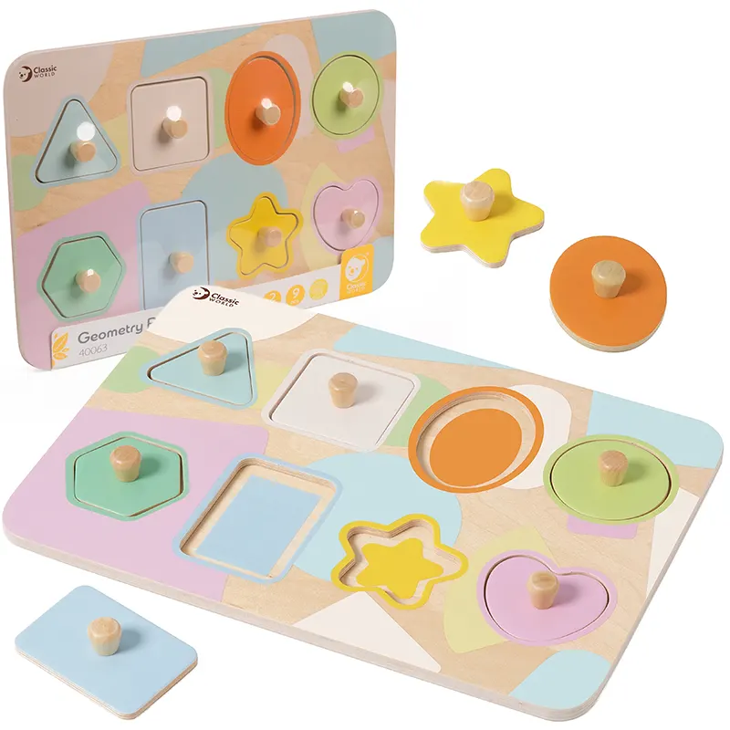 پازل چوبی هندسه کلاسیک ورلد Classic World Geometry Puzzle کد 40063