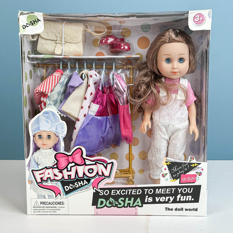 عروسک دخترانه با ست پیراهن مدل اورال سفید کد W3220073
