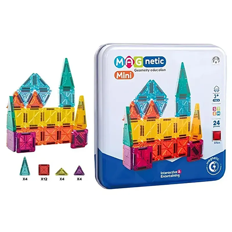 اسباب بازی کاشی مغناطیسی مسافرتی 24 تکه کد CH1472