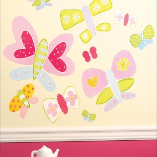 نقاشی دیواری پروانه های رنگی كد15218