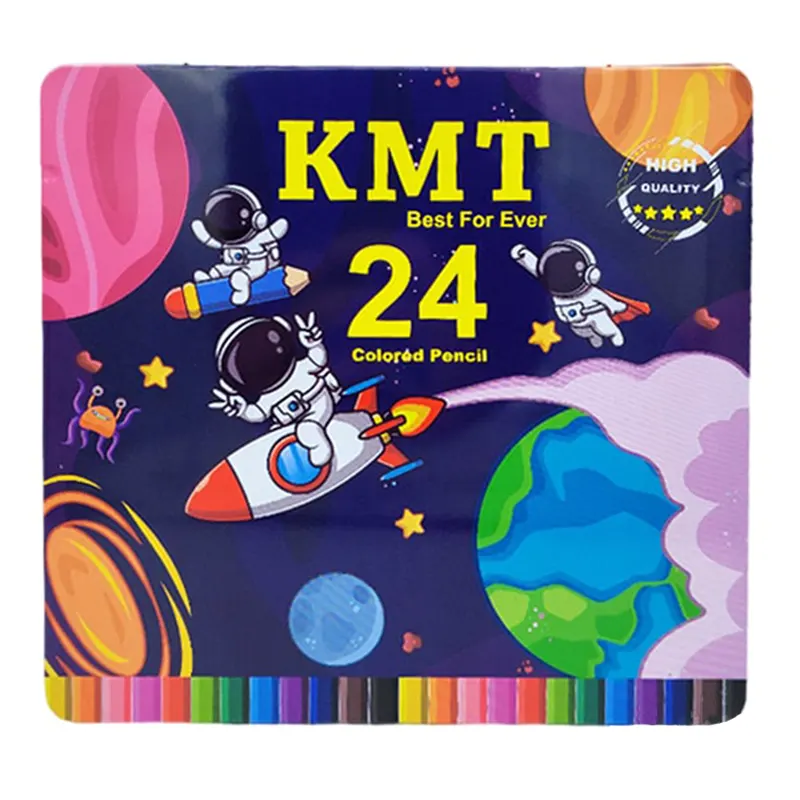 مداد رنگی 24 رنگ KMT جعبه فلزی طرح فضانورد کد P/99764324/A
