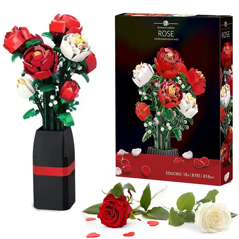 لگو  دسته گل رز 818 تکهBOTANICAL GARDEN ROSE کد JJ9010