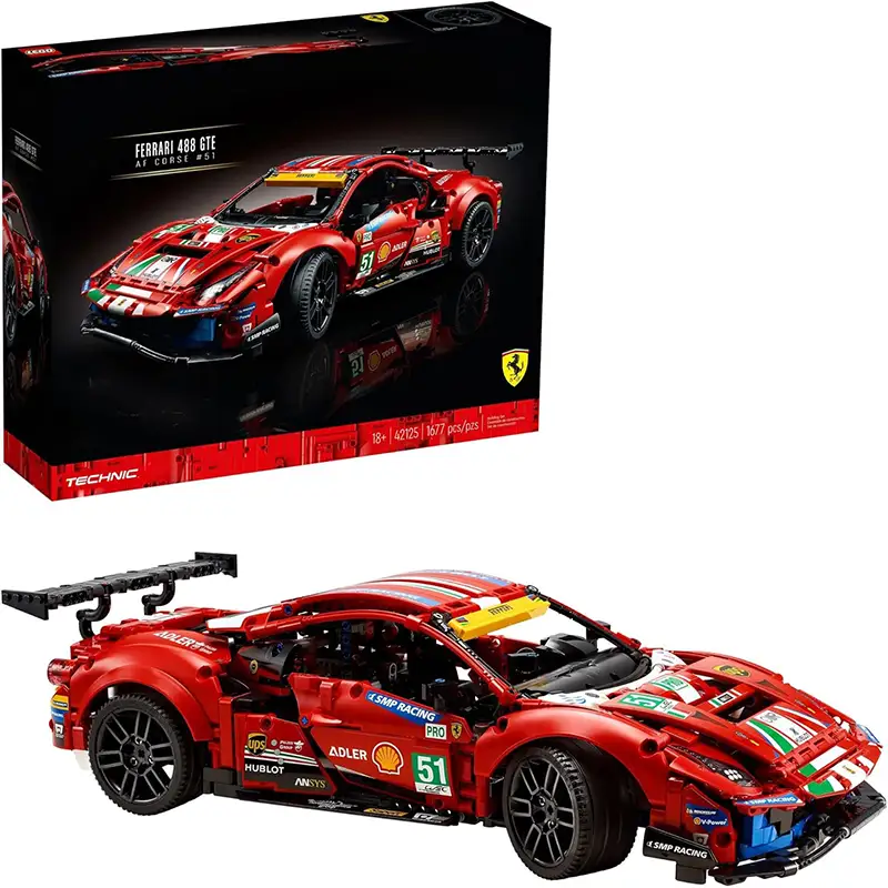 لگو ماشین مسابقه 1677 تکه فراری FERRARI 488 GTE کد  7442441