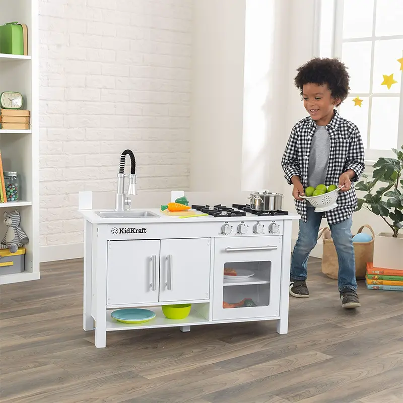 آشپزخانه کودک چوبی کیدکرفت مدل KidKraft Little Cook's Work Station Kitchen کد 53407