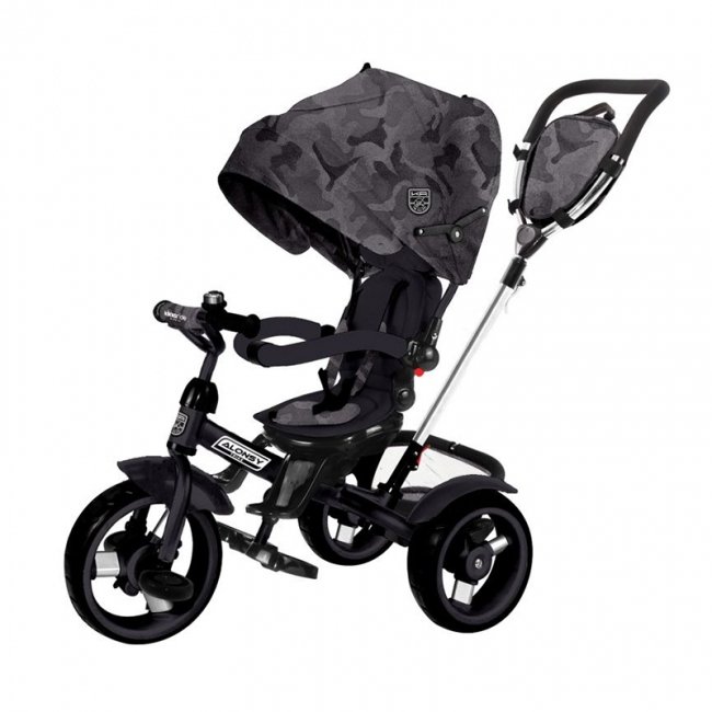 سه چرخه کودک کیکابو سایبان دار صندلی گردان  Kikka Boo رنگ مشکی مدل Alonsy کد 31006020117