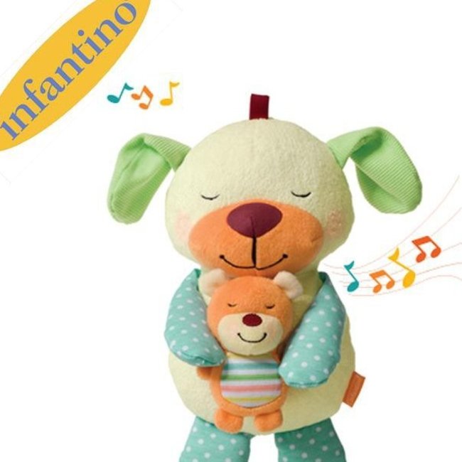 عروسک آویزی خرس مادر و بچه موزیکال infantino کد323