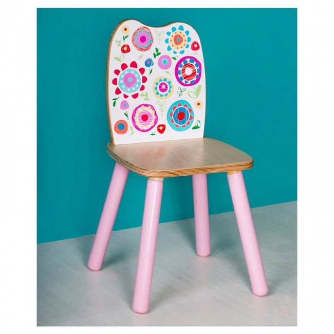 صندلی چوبی کودک پوپولوس طرح گل کد 10525
