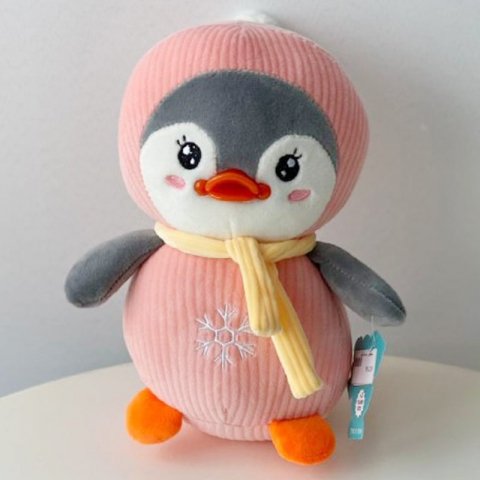 عروسک پارچه ای پنگوئن صورتی کد mj219