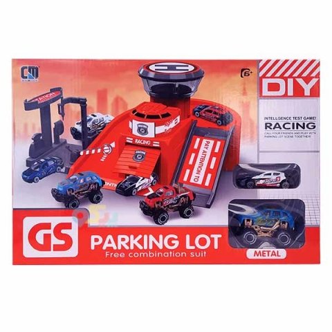 پارکینگ اسباب بازی مدل ریسینگ با ماشین آبی کد 55952