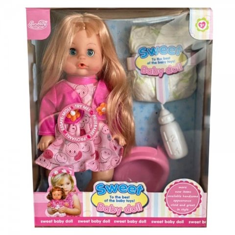 عروسک دخترانه جیشی لباس صورتی کد hx3598