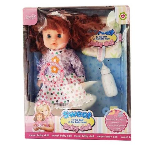 عروسک دخترانه جیشی با لباس بنفش کد hx3594