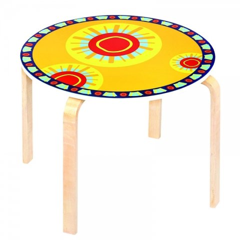 میز کودک چوبی زرد کد SD-03-C