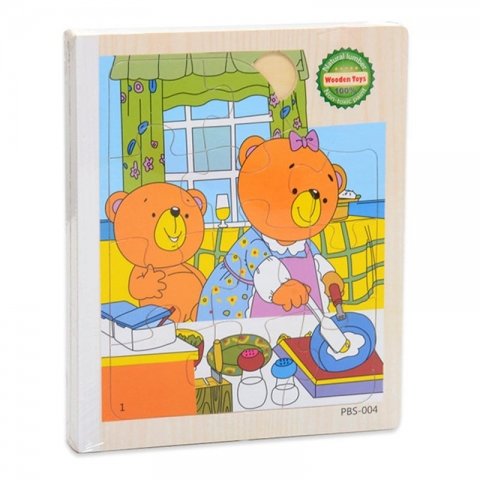 پازل کتابی چوبی مدل خرس کوچولو کد PBS-004