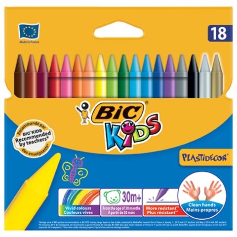 مداد شمعی 18 رنگ بیک BIC کد 0358