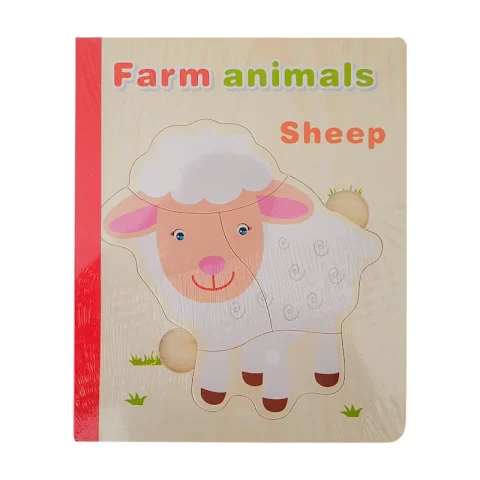 پازل کتابی چوبی مدل حیوانات مزرعه کد XLE-011