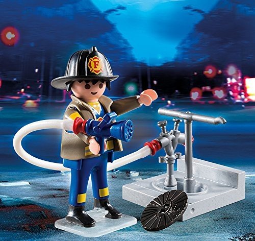 آدمک آتش نشان پلی موبيل مدل Fireman with Hose Building Kit 4795