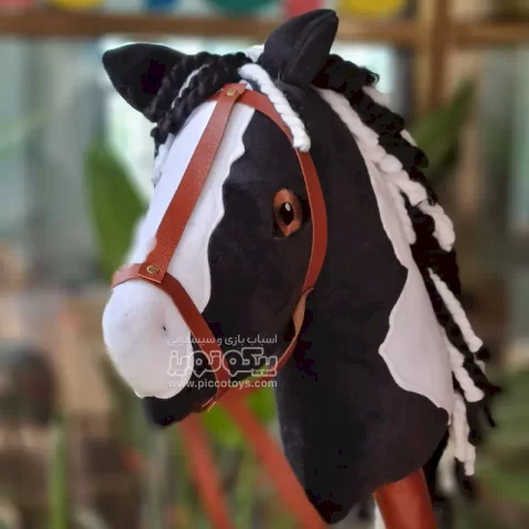 واکر کودک چوبی طرح اسب رنگ مشکی کد P/FH005/C
