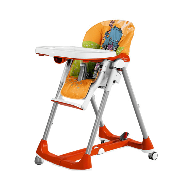 صندلی غذا نارنجی  peg perego مدل  Prima Papa Diner High Chair hippo arancio