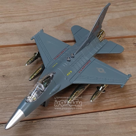 هواپیما اسباب بازی موزیکال مدل جنگی F16 رنگ طوسی کد P/835D/C