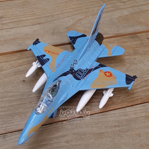 هواپیما اسباب بازی موزیکال مدل جنگی F16 رنگ آبی کد P/835D/B