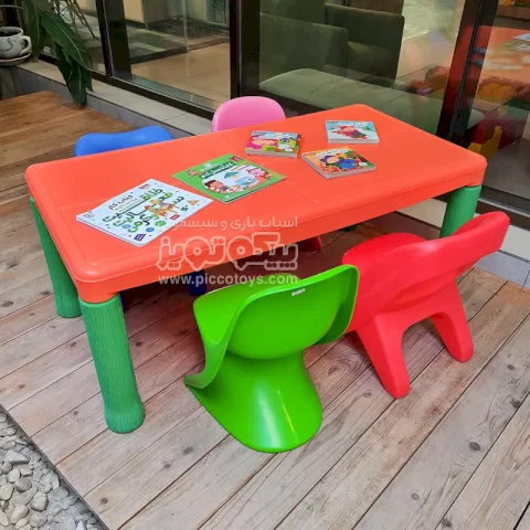 میز کودک مستطیل استار رنگ نارنجی مدل P/7005/NA
