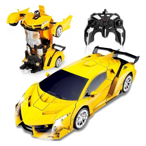 اسباب بازی ماشین کنترلی تبدیل شونده رنگ زرد مدل P/3688R8/YE