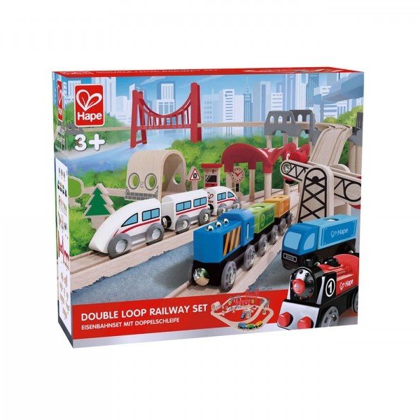 Hape double cheap loop railway set