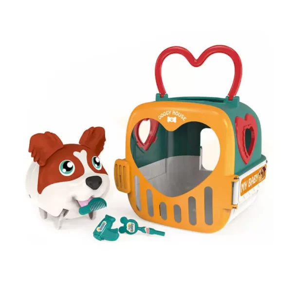 سگ اسباب بازی موزیکال قهوه ای به همراه باکس و ست مراقبتی کد P/K1011/GH