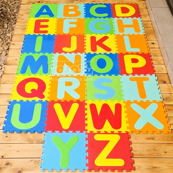 کفپوش تاتامی کودک حروف لاتین 26 عددی مدل 2028