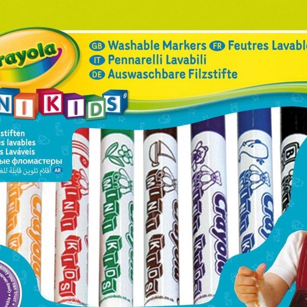 ماژیک قابل شست و شو 12 رنگ کودک crayola کد 8325
