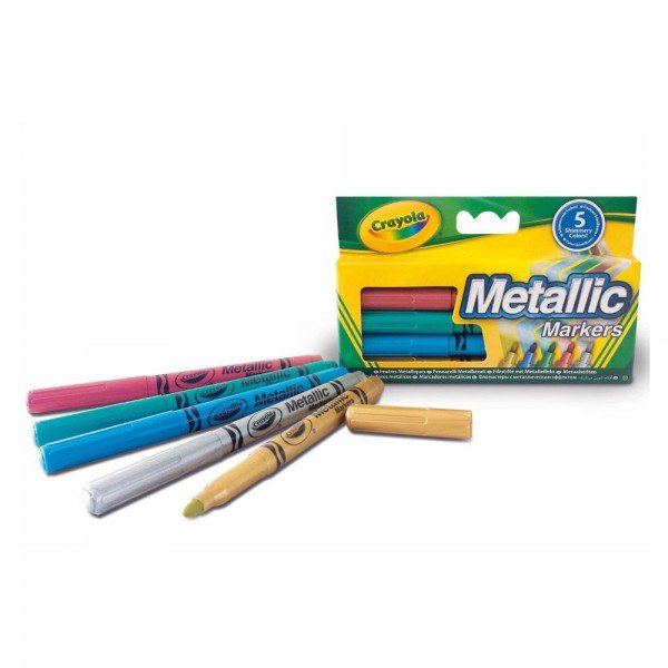 ماژیک 5 رنگ کودک metallic markers crayola کد 5054