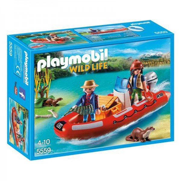 پلی موبيل مدل  Inflatable Boat with Explorers playmobil 5559