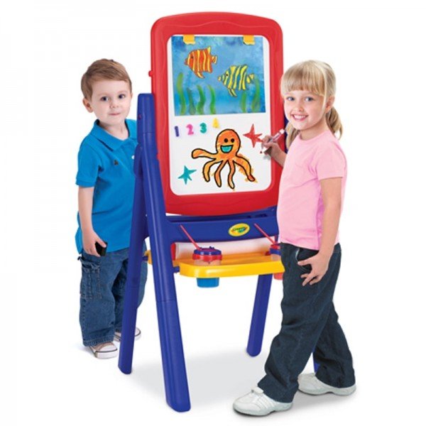 تخته نقاشی کودک دوطرفه آبی قرمز با لوازم crayola 50331