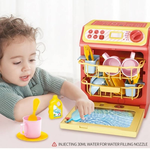 اسباب بازی ماشین ظرف شویی با لوازم رنگ گلبهی کد P/35952S/A