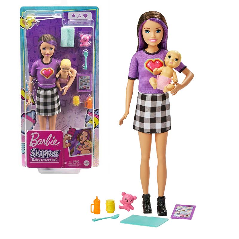 عروسک باربی پرستار بچه barbie skipper babysitter کد GRP10