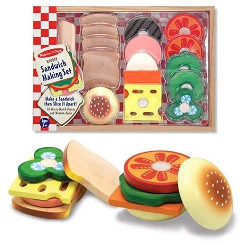 اسباب بازی ست فست فود چوبی 17 تکه MELISSA & DOUG  کد 10513