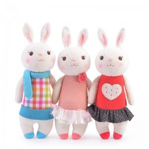 خرید عروسک خرگوش با لباس قرمز مدل JAA931