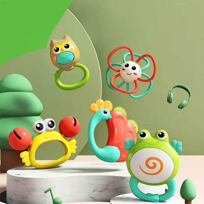 اسباب بازی نوزاد جغجغه دندانگیر 5 عددی هولی تویز Hola Toys کد E318B