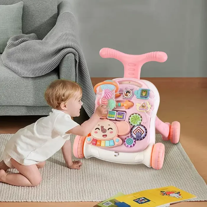 واکر کودک 3 در 1 کیکابو مدل KIKKA BOO Play & Grow رنگ صورتی کد P/5993/PI